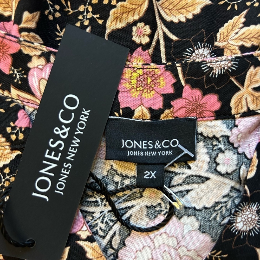 JNY Co floral Blouse SZ 2X NWT - Picture 3 of 9